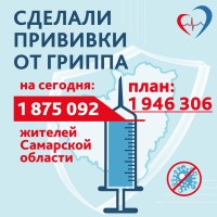 Более 1,8 млн жителей Самарской области сделали прививки от гриппа