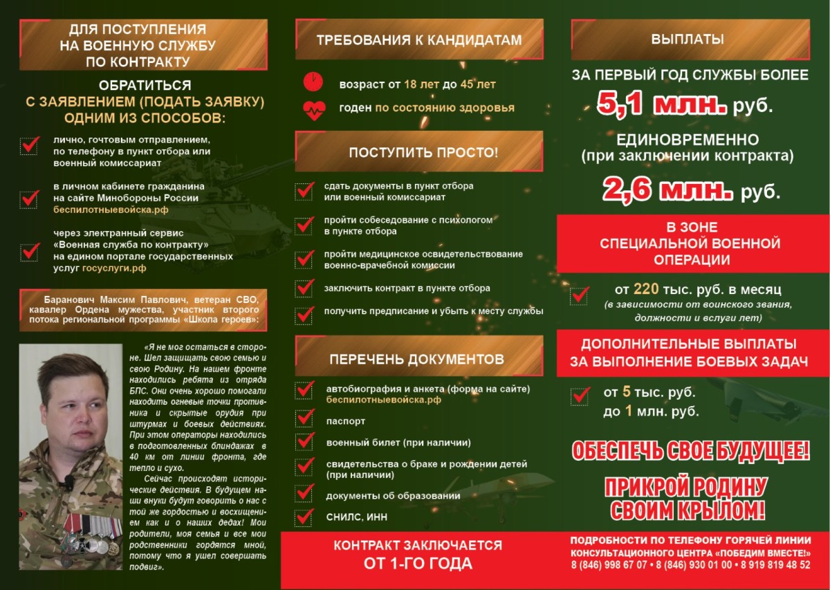 В Самарской области установлена выплата 500 тыс. рублей за содействие в привлечении на службу по контракту. #5