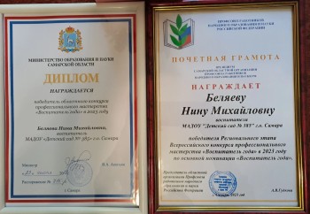 Педагог дошкольного образования детского сада № 385 Нина Беляева одержала победу в областном конкурсе «Воспитатель года – 2023» #1