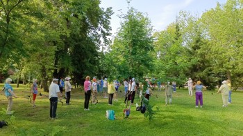  В рамках Всероссийской экологической акции «Марафон зеленых дел» любители северной ходьбы, тренеры по месту жительства по этому виду спорта прошли экологическим маршрутом вдоль реки Волга #1